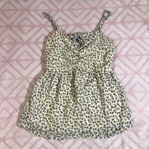 Francesca‘s Japna Womens Floral Tank Top Tie Back Size Medium